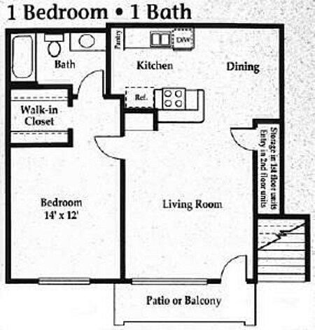 1 Bedroom 1 Bathroom Unit in Serra Mesa 132 floor plan